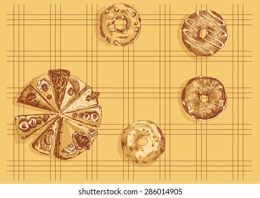 birthday cake. Vector illustration.