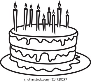 Birthday cake vector illustration