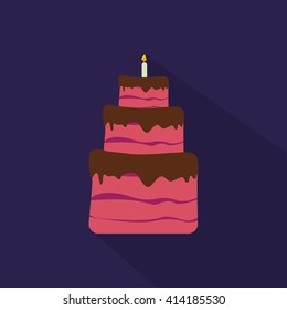 Birthday cake. Vector illustration