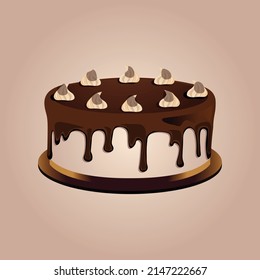 Birthday cake vector illustration with  background template