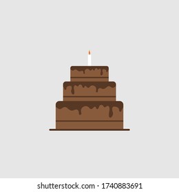 Birthday Cake vector Illustration. Good Template for Chocolate or birthday design.