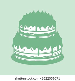 birthday cake vector illustration with greeb background