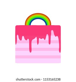 Birthday cake  vector illustration set. Digital style