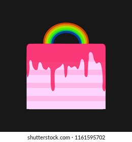 Birthday cake  vector illustration set. Digital style