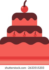 Birthday Cake Vector Illustration Set