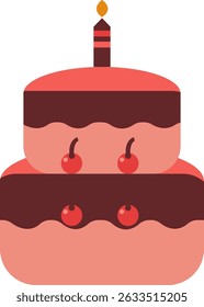 Juego de Ilustración vectorial de pastel de cumpleaños