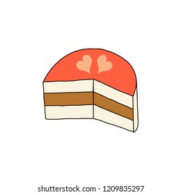 Birthday cake. Vector illustration suitable for greeting cards, posters, templates.
