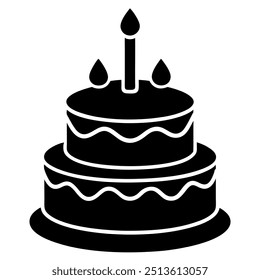 Ilustración vectorial de pastel de cumpleaños. Este es un archivo editable. 