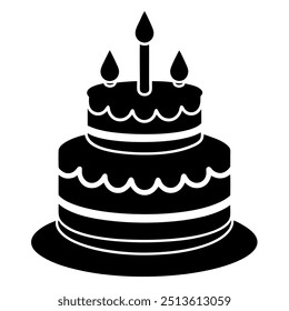 Ilustração do vetor do bolo de aniversário. Este é um arquivo editável. 