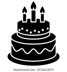 Birthday cake vector illustration. This is an editable file. 