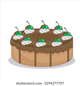 Birthday cake vector illustration with white background