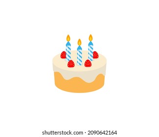 Birthday cake vector isolated icon. Emoji illustration. Birthday cake with candles vector emoticon - Shutterstock ID 2090642164