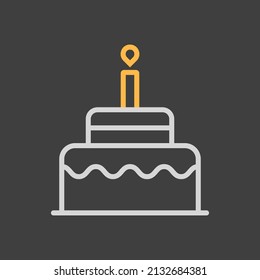 Birthday cake vector isolated icon. Graph symbol for children and newborn babies web site and apps design, logo, app, UI