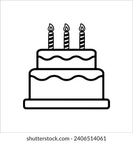 Birthday cake vector isolated icon, Emoji illustration, Birthday cake with candles vector emoticon, Cut Files for Cricut