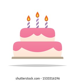 Birthday cake vector isolated illustration