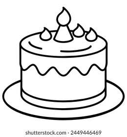 Birthday cake vector isolated illustration