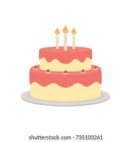 Birthday cake vector isolated illustration