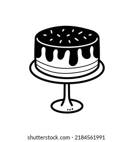 Birthday cake vector minimal design