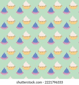 Birthday cake. Vector pattern cakes 
