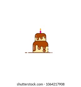 Birthday Cake Vector Template Design Illustration