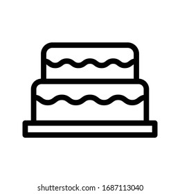 birthday cake vector thin line icon 