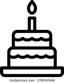birthday cake vector thin line icon 