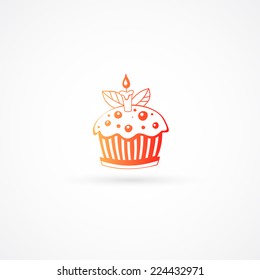 Birthday cake web icon
