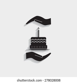 Birthday cake web icon