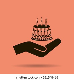 Birthday cake web icon