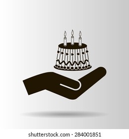 Birthday cake web icon