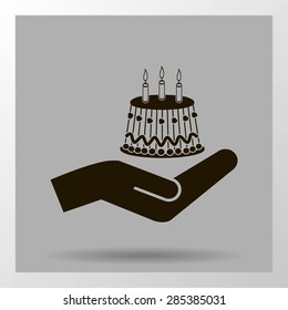 Birthday cake web icon