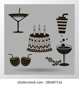 Birthday cake web icon