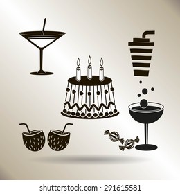 Birthday cake web icon