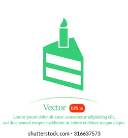 Birthday cake web icon.