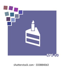 Birthday cake web icon.