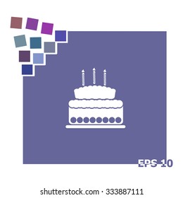 Birthday cake web icon.