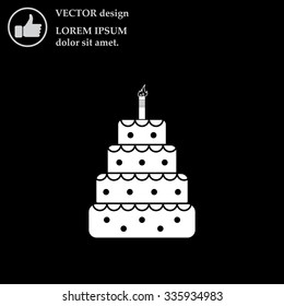 Birthday cake web icon