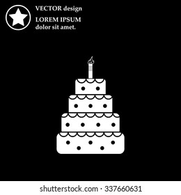 Birthday cake web icon