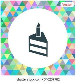 Birthday cake web icon.