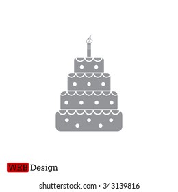 Birthday cake web icon