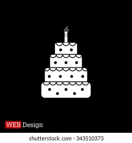 Birthday cake web icon