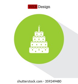 Birthday cake web icon