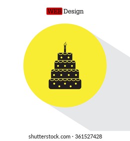 Birthday cake web icon