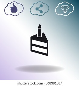 Birthday cake web icon.