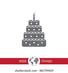 Birthday cake web icon