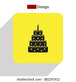 Birthday cake web icon