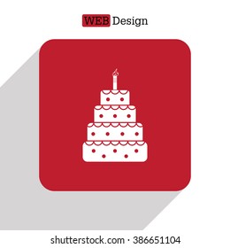 Birthday cake web icon