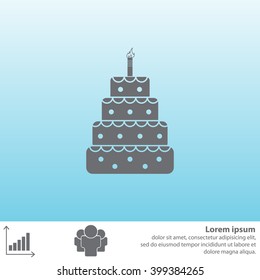 Birthday cake web icon