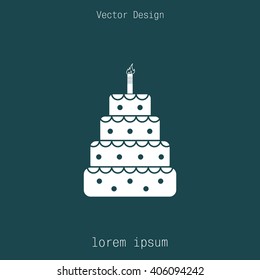 Birthday cake web icon