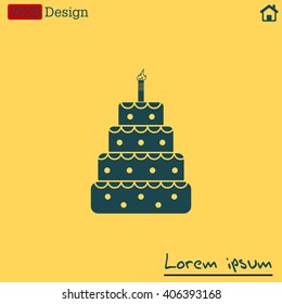 Birthday cake web icon